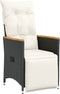 vidaXL - Tuinstoelen - 2 - st - verstelbaar - met - kussens - poly - rattan - zwart