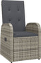 vidaXL - Tuinstoelen - 2 - st - verstelbaar - met - kussens - poly - rattan - grijs