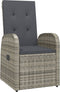 vidaXL - Tuinstoelen - 2 - st - verstelbaar - met - kussens - poly - rattan - grijs