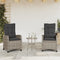 vidaXL - Tuinstoelen - 2 - st - verstelbaar - met - kussens - poly - rattan - grijs