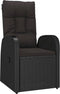 vidaXL - Tuinstoelen - 2 - st - verstelbaar - met - kussens - poly - rattan - zwart