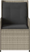 vidaXL - Tuinstoelen - 2 - st - verstelbaar - met - kussens - poly - rattan - lichtgrijs