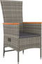 vidaXL - Tuinstoelen - 2 - st - verstelbaar - met - kussens - poly - rattan - grijs