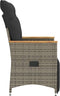 vidaXL - Tuinstoelen - 2 - st - verstelbaar - met - kussens - poly - rattan - grijs