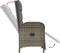 vidaXL - Tuinstoelen - 2 - st - verstelbaar - met - kussens - poly - rattan - grijs