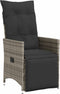 vidaXL - Tuinstoelen - 2 - st - verstelbaar - met - kussens - poly - rattan - grijs