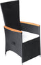 vidaXL - Tuinstoelen - 2 - st - verstelbaar - met - kussens - poly - rattan - zwart