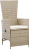 vidaXL - Tuinstoelen - 2 - st - verstelbaar - met - kussens - poly - rattan - beige
