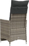 vidaXL - Tuinstoelen - 2 - st - verstelbaar - met - kussens - poly - rattan - grijs