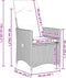 vidaXL - Tuinstoelen - 2 - st - verstelbaar - met - kussens - poly - rattan - grijs