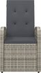 vidaXL - Tuinstoelen - 2 - st - verstelbaar - met - kussens - poly - rattan - grijs