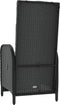 vidaXL - Tuinstoelen - 2 - st - verstelbaar - met - kussens - poly - rattan - zwart