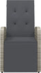 vidaXL - Tuinstoelen - 2 - st - verstelbaar - met - kussens - poly - rattan - grijs