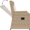 vidaXL - Tuinstoelen - 2 - st - verstelbaar - met - kussens - poly - rattan - beige