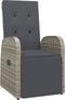 vidaXL - Tuinstoelen - 2 - st - verstelbaar - met - kussens - poly - rattan - grijs