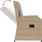 vidaXL - Tuinstoelen - 2 - st - verstelbaar - met - kussens - poly - rattan - beige