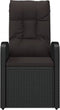 vidaXL - Tuinstoelen - 2 - st - verstelbaar - met - kussens - poly - rattan - zwart
