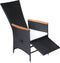 vidaXL - Tuinstoelen - 2 - st - verstelbaar - met - kussens - poly - rattan - zwart