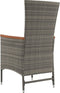 vidaXL - Tuinstoelen - 2 - st - verstelbaar - met - kussens - poly - rattan - grijs