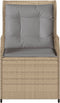 vidaXL - Tuinstoelen - 2 - st - verstelbaar - met - kussens - poly - rattan - beige