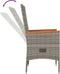 vidaXL - Tuinstoelen - 2 - st - verstelbaar - met - kussens - poly - rattan - grijs