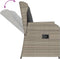 vidaXL - Tuinstoelen - 2 - st - verstelbaar - met - kussens - poly - rattan - lichtgrijs