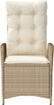 vidaXL - Tuinstoelen - 2 - st - verstelbaar - met - kussens - poly - rattan - beige