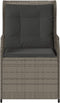 vidaXL - Tuinstoelen - 2 - st - verstelbaar - met - kussens - poly - rattan - grijs