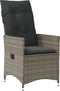 vidaXL - Tuinstoelen - 2 - st - verstelbaar - met - kussens - poly - rattan - grijs