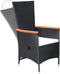 vidaXL - Tuinstoelen - 2 - st - verstelbaar - met - kussens - poly - rattan - zwart