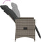 vidaXL - Tuinstoelen - 2 - st - verstelbaar - met - kussens - poly - rattan - grijs