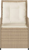 vidaXL - Tuinstoelen - 2 - st - verstelbaar - met - kussens - poly - rattan - beige