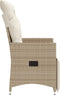 vidaXL - Tuinstoelen - 2 - st - verstelbaar - met - kussens - poly - rattan - beige