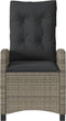 vidaXL - Tuinstoelen - 2 - st - verstelbaar - met - kussens - poly - rattan - grijs