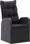 vidaXL - Tuinstoelen - 2 - st - verstelbaar - met - kussens - poly - rattan - zwart
