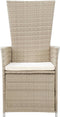 vidaXL - Tuinstoelen - 2 - st - verstelbaar - met - kussens - poly - rattan - beige