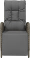 vidaXL - Tuinstoelen - 2 - st - verstelbaar - met - kussens - poly - rattan - grijs
