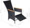 vidaXL - Tuinstoelen - 2 - st - verstelbaar - met - kussens - poly - rattan - zwart
