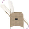 vidaXL - Tuinstoelen - 2 - st - verstelbaar - met - kussens - poly - rattan - beige