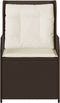 vidaXL - Tuinstoelen - 2 - st - verstelbaar - met - kussens - poly - rattan - bruin