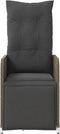 vidaXL - Tuinstoelen - 2 - st - verstelbaar - met - kussens - poly - rattan - grijs