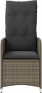 vidaXL - Tuinstoelen - 2 - st - verstelbaar - met - kussens - poly - rattan - grijs