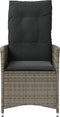 vidaXL - Tuinstoelen - 2 - st - verstelbaar - met - kussens - poly - rattan - grijs