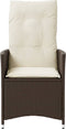vidaXL - Tuinstoelen - 2 - st - verstelbaar - met - kussens - poly - rattan - bruin