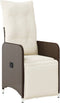 vidaXL - Tuinstoelen - 2 - st - verstelbaar - met - tafel - poly - rattan - bruin