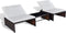 vidaXL - Tuinstoelen - 2 - st - verstelbaar - met - tafel - poly - rattan - bruin