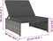 vidaXL - Tuinstoelen - 2 - st - verstelbaar - met - tafel - poly - rattan - grijs