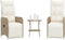 vidaXL - Tuinstoelen - 2 - st - verstelbaar - met - tafel - poly - rattan - beige