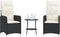 vidaXL - Tuinstoelen - 2 - st - verstelbaar - met - tafel - poly - rattan - zwart