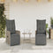 vidaXL - Tuinstoelen - 2 - st - verstelbaar - met - tafel - poly - rattan - grijs